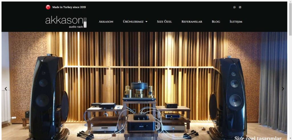 Akkason Hi-Fi Mobilya Web Sitesi – ana sayfa görünümü