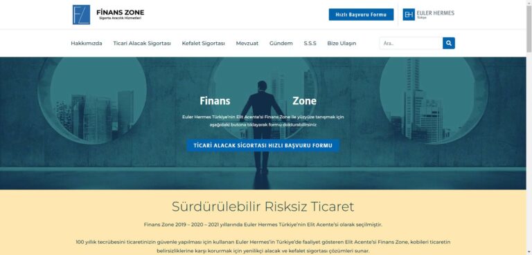 Finans Zone sigorta acentesi web sitesi ekran görüntüsü