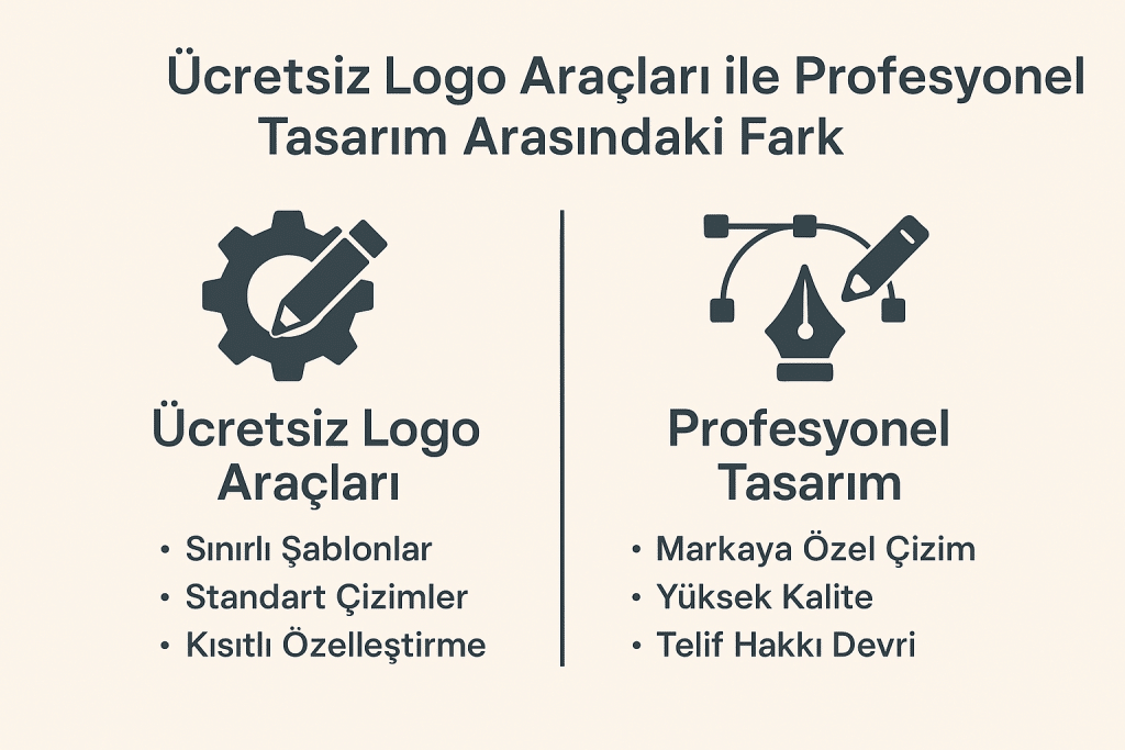 Ücretsiz Logo Araçları ile Profesyonel Tasarım Arasındaki Fark