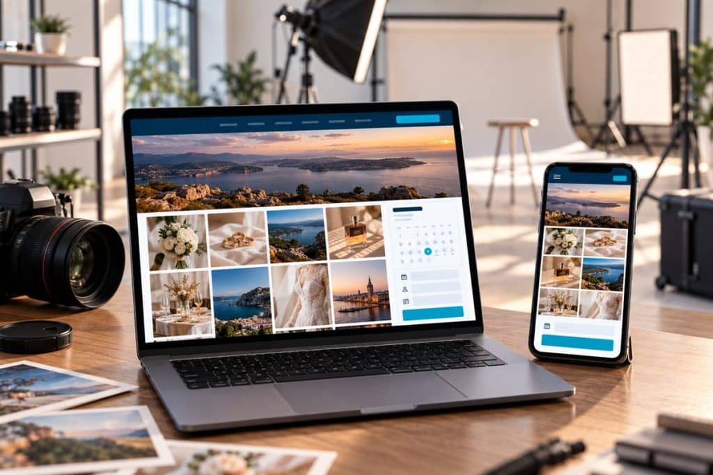 Fotoğrafçı web sitesi tasarımı: büyük görselli portfolyo galerisi ve çekim tarihi talep bölümlü site