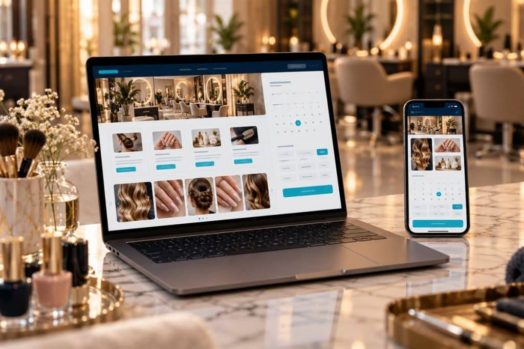 Güzellik salonu web sitesi tasarımı: hizmet listesi ve online randevu takvimi olan salon sitesi