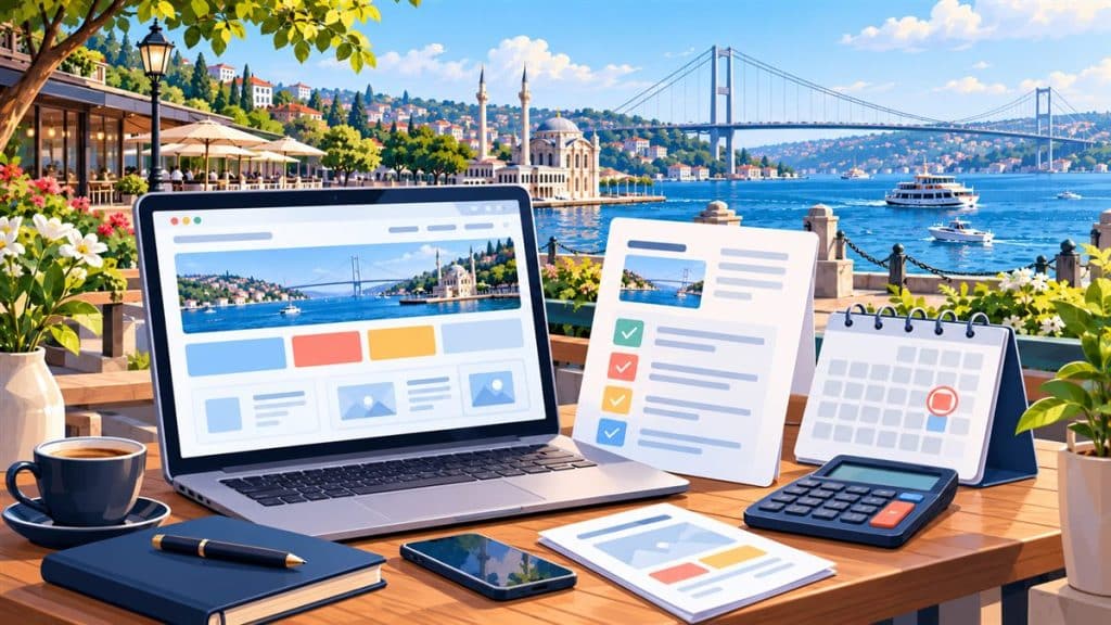 Beşiktaş web tasarım fiyatları: teklif belgesi, teslim tarihi ve kapsam planlaması illüstrasyonu