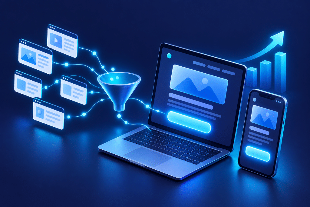 Landing page tasarımı: reklam trafiğini tek hedefe yönlendiren dönüşüm odaklı açılış sayfası
