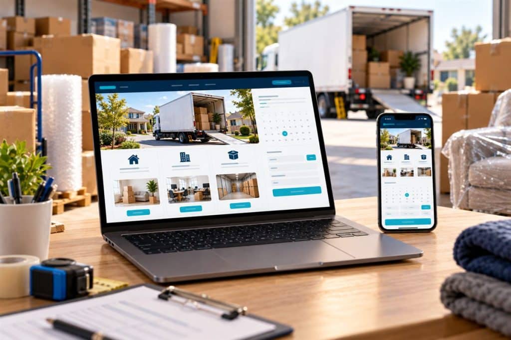 Nakliyat web sitesi tasarımı: hizmet kartları ve teklif talep formu olan nakliye sitesi