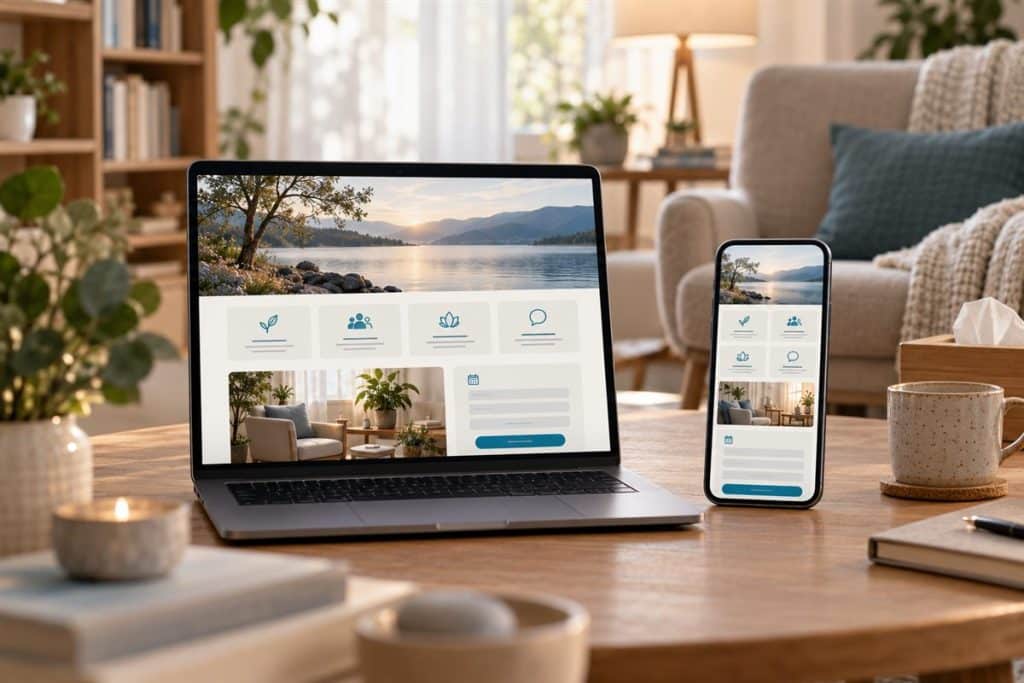 Psikolog web sitesi tasarımı: sade ve sakin tasarımlı, randevu talebi bölümlü terapist sitesi