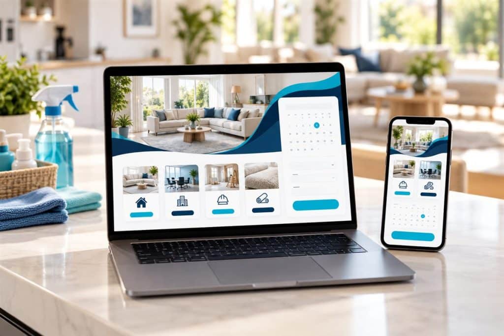 Temizlik şirketi web sitesi tasarımı: hizmet kartları ve rezervasyon formu olan temizlik sitesi