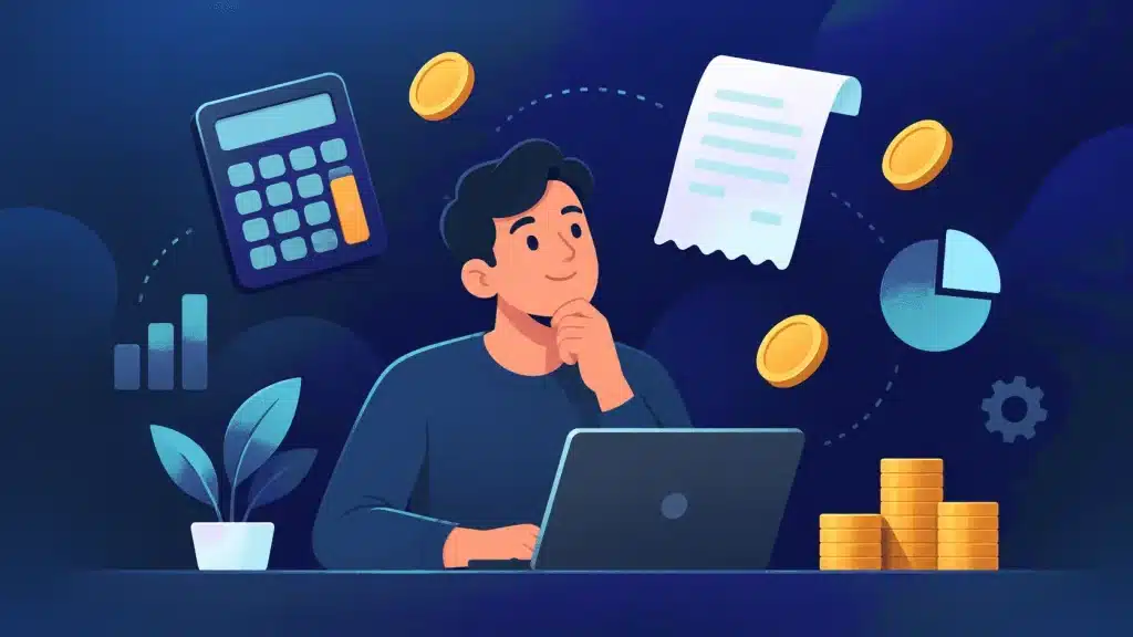 Transparent pricing: calculator and budget planning illustration