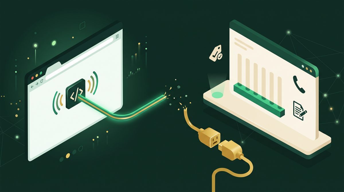 Google Ads dönüşüm kaydetmiyor: tarayıcıdan ölçüm paneline giden kopuk sinyal kablosu, boş grafik, telefon ve form simgeleri illüstrasyonu