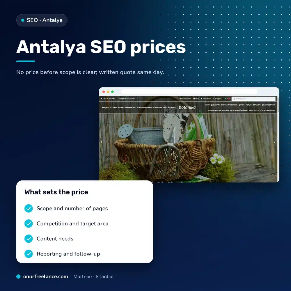 Antalya SEO prices: factors that determine the price