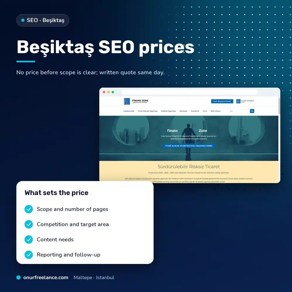 Beşiktaş SEO prices: factors that determine the price