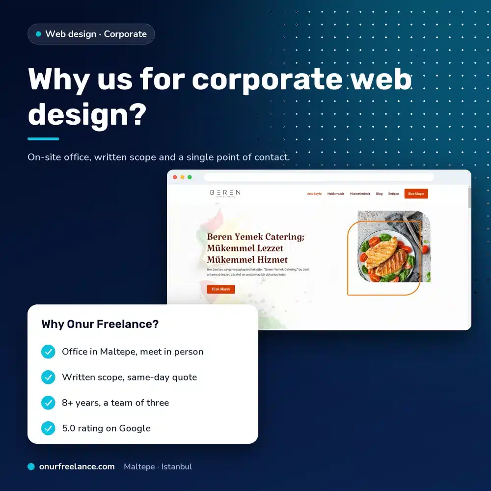 Reasons to work with Onur Freelance for corporate web design