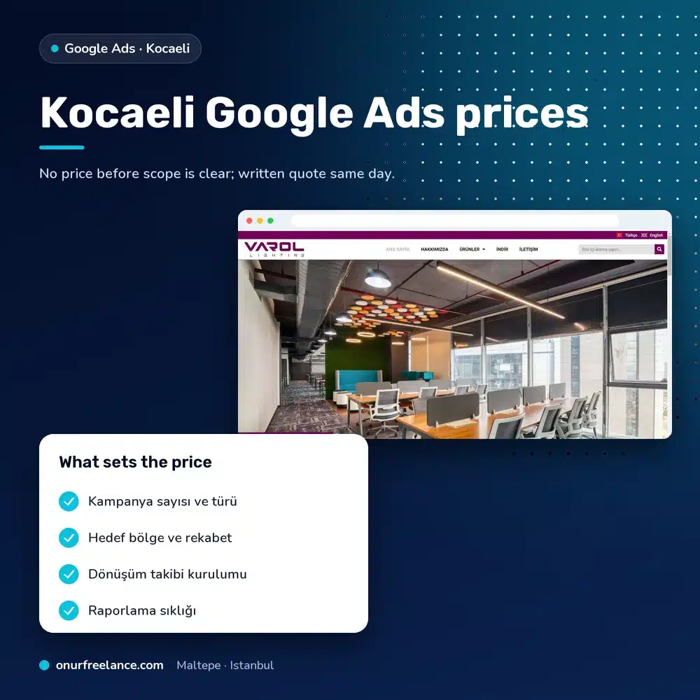 Kocaeli Google Ads prices: factors that determine the price