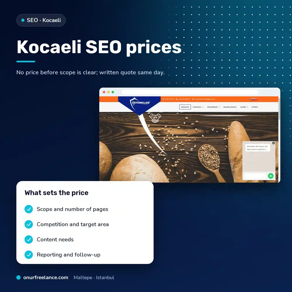 Kocaeli SEO prices: factors that determine the price