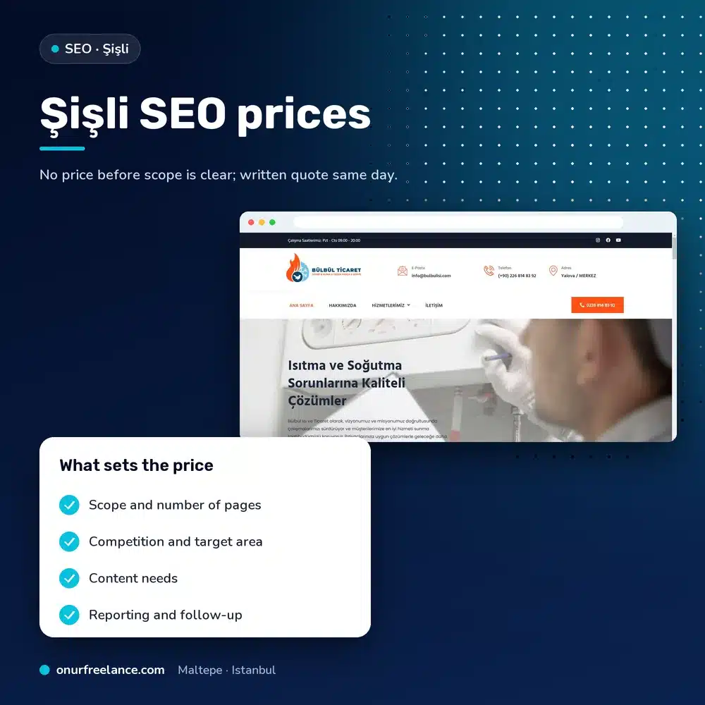 Şişli SEO prices: factors that determine the price
