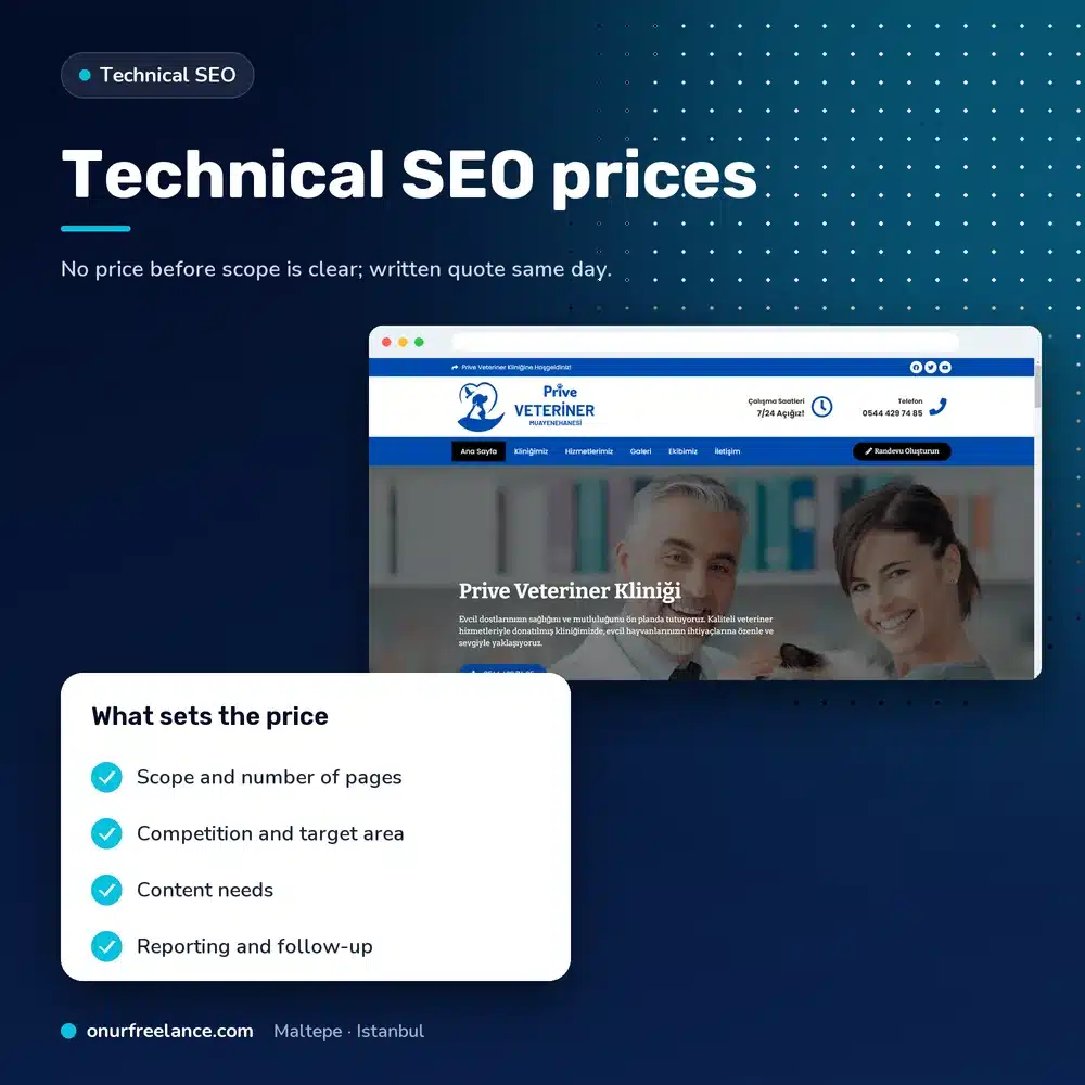 Technical SEO prices: factors that determine the price