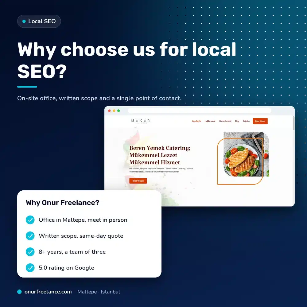 Why choose us for local SEO?: reasons to work with Onur Freelance